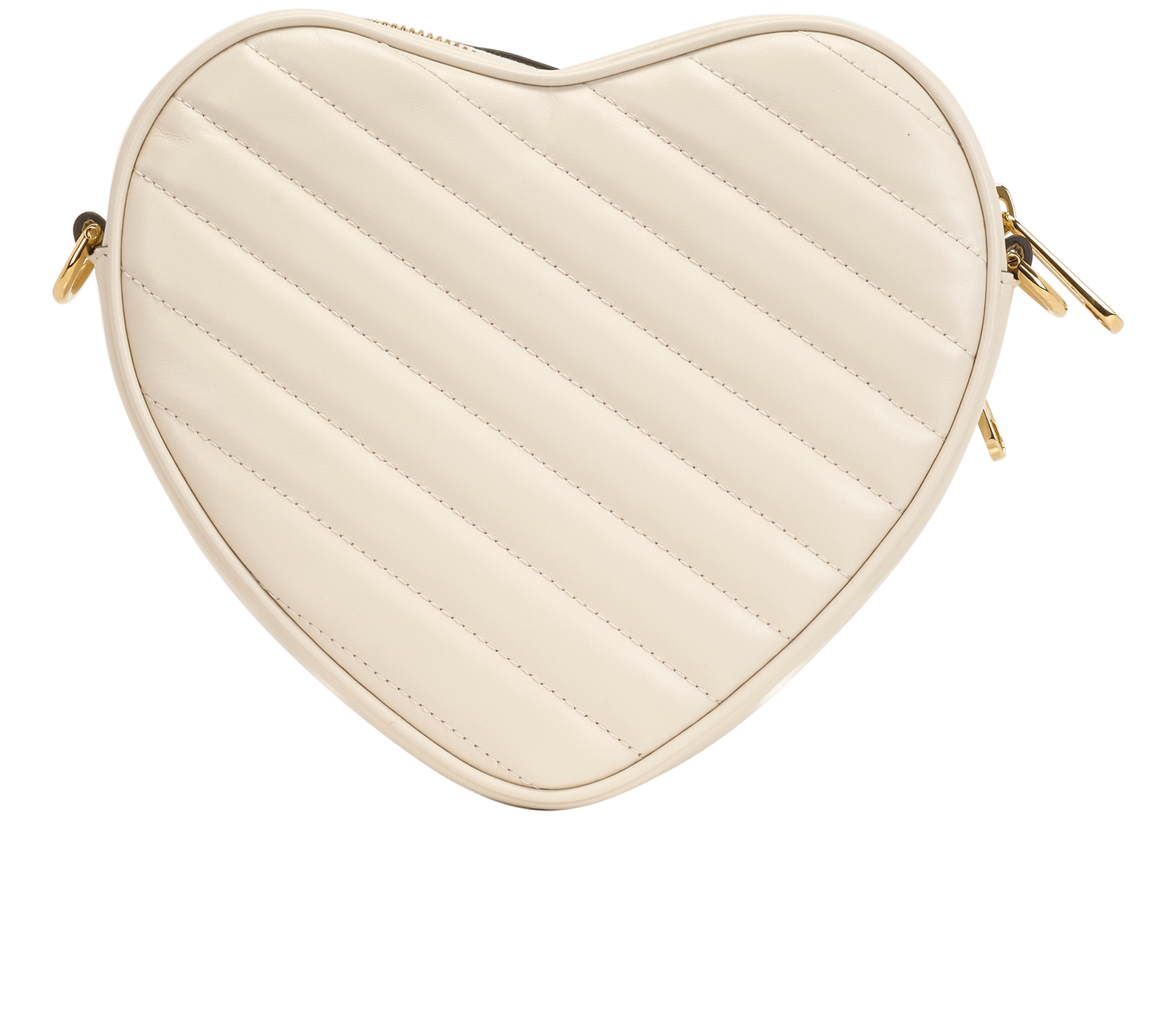 Interlocking GG Mini Heart Crossbody, &pound;750, Handbags, Cream, Leather, Back view
